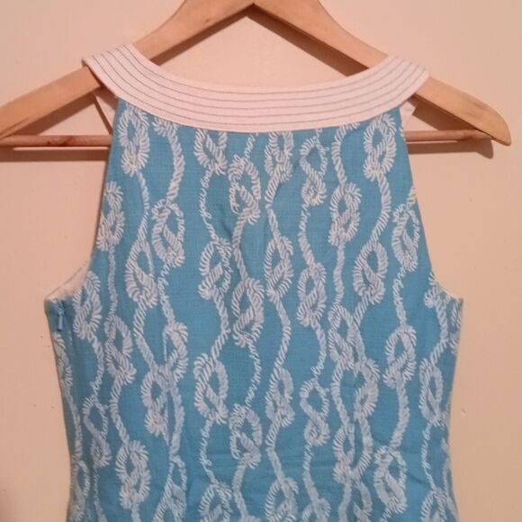 Lilly Pulitzer Caroline Sleeveless Dress-Size 0-Drop Me A Line Print-Sailor Knot - Picture 5 of 8
